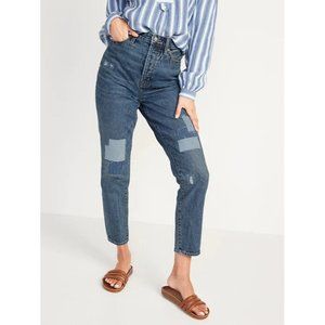 Old Navy Jeans O.G. Straight Extra High Rise Button Fly Patchwork Denim
